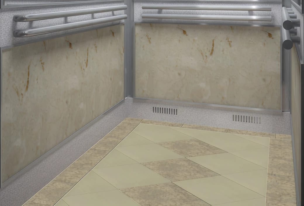 Modernized elevator interior